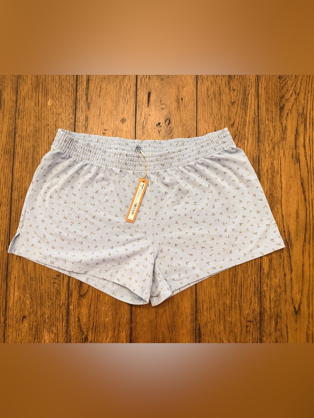 NWT SKIMS Cotton Jersey Shorts – Powder Blue Micro Floral – Size M